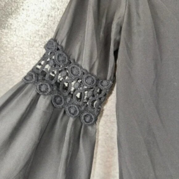 Stone Cold Fox Ninas Dress Womens Small Black Boho Lace Bell Sleeve Mini - Picture 6 of 6